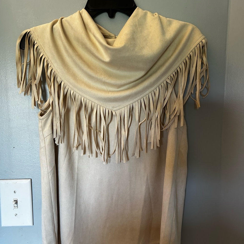 Fringed Cream Shawl TCEC